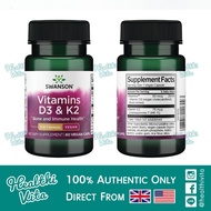 Swanson Vitamins D3 & K2 - 2,000 IU & 75 mcg/60 Vegan Caps