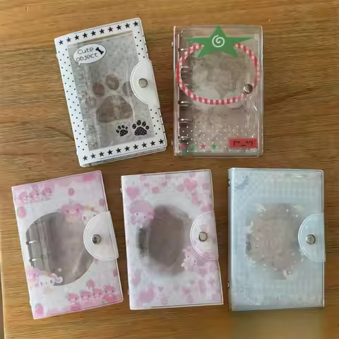 Cute Puppy PVC Photo Album for 3 Inch Idol Anime Card A7 Picture Storage Case Kpop Card Binder Colle