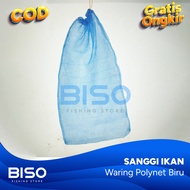 BISO Fish Holding Net Semanggi Ikan Waring Polinet Koja Drawstringbiru Fish Cage Shrimp Fish Contain