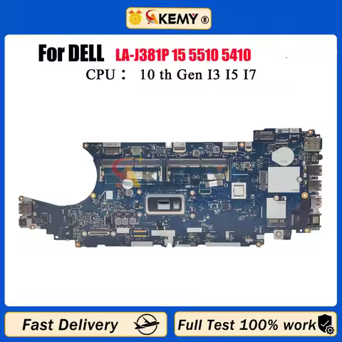 FDW50 LA-J381P Mainboard For Dell Latitude 5510 Laptop Motherboard With I5 I7-10th Gen CPU DDR4 0JD0