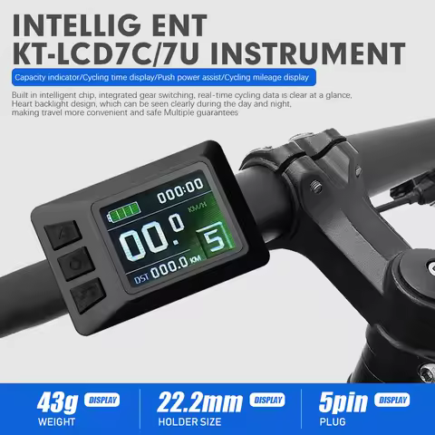 KT Ebike LCD Display Waterproof SM Plug LCD7C LCD7U 24V 36V 48V Electric Bicycle bike controller LCD