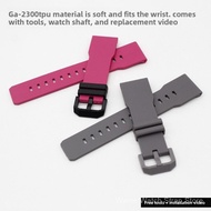 24mm Recessed End TPU Resin Watch Band Soft Anti-Stretch Fade-Resistant Watch Strap Sport Outdoor Da