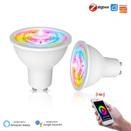 Tuya ZigBee GU10 WIFI Smart LED Bulbs RGB C+W White Dimmable Lamps Smart Life APP Control Light Bulb