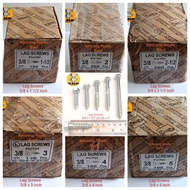 [1 DOS] Fisher 3/ 8x1 1/2", 3/8x2", 3/8x2 1/2", 3/8x3", 3/8x4", 3/8x5" Lag Screw / Deck Screw