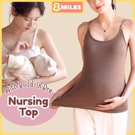 Braless Nursing Spaghetti Strap Top with Built-In Bra Modal Maternity Cami Clip-Down Breastfeeding