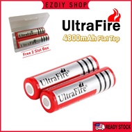 3.7V 18650 4800mAh UltraFire Flat Top Rechargeable Li-ion Lithium Battery