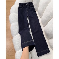 La Chapelle | Demin Blue Warm Flare Trousers Jeans