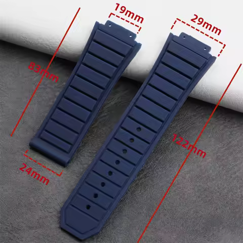 29x19mm Soft Nature Big Wrist Watchband For Hublot Strap King Power Series Watch Band Men's Waterpro