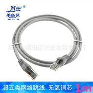 Super Five Gray Network Cable Pure Copper 1 Meter Network Cable 8 Core Mechanism Network Cable Coppe