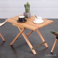 🎁Nordic Coffee Table Small Corner Table Solid Wood Small Square Table Foldable Table Simple Side Table Outdoor Car Campi