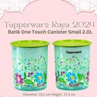 Tupperware Batik One Touch 2L /CleanKeep One Touch Canister Scoop Dobi Topper large 2L (Airtight Liquid Tight Container)