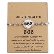 WUSUANED Angel Number Bracelet With Meaning Card 000 111 222 333 444 555 666 777 888 999 Old English