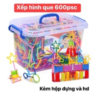 [Loại 600 chi tiết] Hộp Đồ Chơi Lắp Ghép Hình Que Thông Minh Sáng Tạo Phát Triển Trí Tuệ Cho Bé Trai