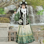 Taoyuan Ready Stock-Anonymous Home Original Hanfu Bamboo Branch Group Ming Made Square Neck Embroide