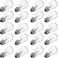 20 Pack S14 Clear Bulbs 11 Watt Warm Replacement Incandescent Glass Light Bulbs with E26 Medium Base