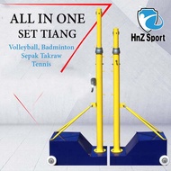 Professional volleyball nets Badminton tiang big base nets blue volley ball bola tampar sepak takraw