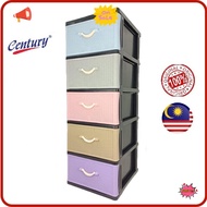 ⭐READY STOCK⭐ Century Drawer 5 TIER Clothes Organizer Cabinet Storage Laci Kabinet Almari 5 TINGKAT Rak Penyimpanan Baju Pakaian B1450