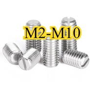 Grub Screw Skru/304 stainless steel slotted headless Hex Socket Set Screw M2-M10 * L2-50mm 【CQ-MB-1】