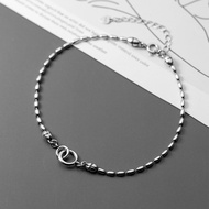 MIQIAO Bracelet On The Leg Chain Womens 925 Sterling Silver Anklets Female Thai Silver Beanie Foot F