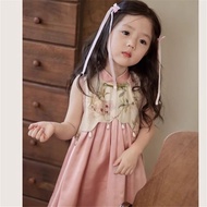 Girls Dress Summer New Style Fashionable Children New Chinese Style Chinese Style Sleeveless Skirt B
