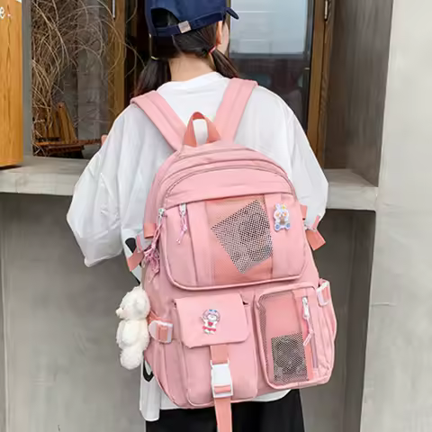 School Backpack Casual Daypack Travel Daypack Cute Aesthetic Backpack Large Capacity Student Bookbag