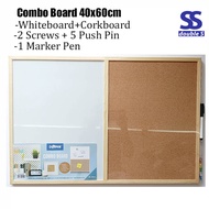 Dolphin Cork Board/Cord Board+ Whiteboard 30x40cm/40x60cm