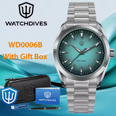 Watchdives WD0006B Quartz Watches Sapphire Crystal BGW9 Luminous 10Bar Waterproof Vintage Watches VH