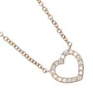 Tiffany & Co. Metro Heart 18k 玫瑰金鑽石項鍊，約 2 克，女士 [二手]