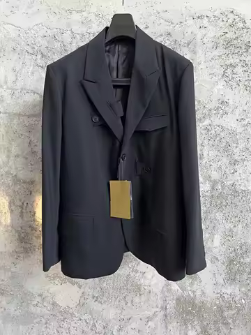 TOP-YAMAMOTO lace-up jacket, military fine-spun pure wool, neat British suit