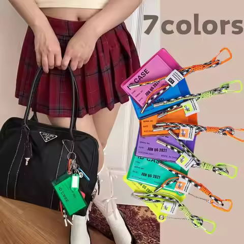 ID Card Holder Lanyard Fluorescent Color KeyChain Couple Lanyard And Credential Holder Retractable P