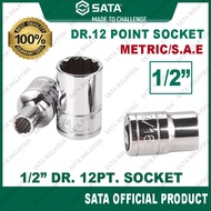 SATA 1/2" Dr. 12Pt. Socket SAE & Metric 5/16" to 1-1/4" 8MM-32MM Sata Tools Soket 1/2" Inch MM