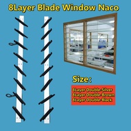 High Quality Traditional 8 Blade Single/Double Louvres/Naco Window/Nako Tingkap/Louvre Window 百叶窗那哥