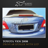 Toyota Vios 2008 Drive 68 Spoiler With LED