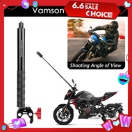 Vamson for Insta360 One X3 Motorcycle 3rd Person View Invisible Selfie Stick Handlebar Clamp Mount for Insta 360 X2 GoPro Camera