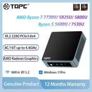 TOPC AMD Ryzen 7 7730U/5800U/ 5825U/5700U/R5 7530U/5600U Mini PC AMD Radeon Graphics Windows Office 