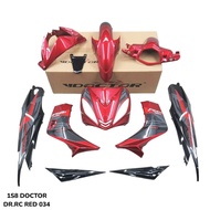 COVERSET BODYSET YAMAHA LC LC135 V1 EXCITER RC RED MERAH STRIPE TANAM CODE 034 DOCTOR EDITION
