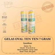 Oval Ten Ten Plastic Cups 7GR 18oz 22oz Contents 50pcs Glass/s + Convex Flower Lids U Cup/s + Lids T