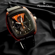 [Original] Alexandre Christie 6610 MCLIPBAOR Chronograph Men's Watch with 50m Water Resistant Black Genuine Leather