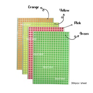 Round 6mm Fluorescent stickers / Stiker bulat / Dot label - 10 sheets