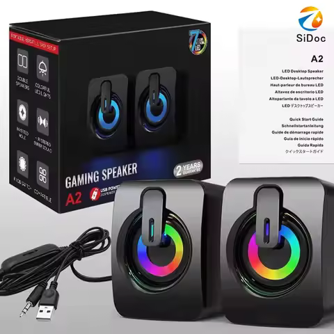Computer Speaker Stereo Sound With Microphone 3.5mm AUX Home Office PC Speaker for Macbook Desktop N
