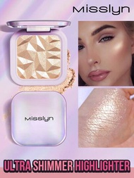 MissIyn Ultra Shimmer Highlighter, Brighten,makeup Shimmer Illuminate Cosmetic, Silver Glitter Highlighter, Face Illuminator Highlighter, Shimmer, Pigment Rich &amp; Silky Formula, Natural Glow, Illuminator Highlighter, Lightweight, Professional Natural Glow Facial Highlighters, Nose Eye Contour Palettes, Glow Illuminator For Face &amp; 身體