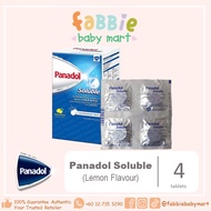 Panadol Soluble Effervescent Tablets -4 Tablets - Lemon Flavour for Relief of Fever and Aches Related to Cold &amp; Flu