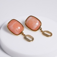 [ZANZAN ZANZAN] Retro Acrylic Dangling Metal Sheet Earrings [EK08BD007]
