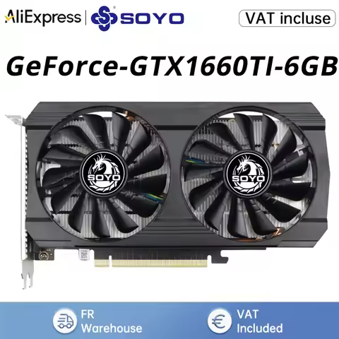 SOYO GTX 1660­ Ti GPU GTX1660Ti 6G GDDR6 6GB graphics card Support PCI-E 3.0 HDMI DP DVI Computer co