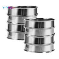 8Pcs 4 Inch Muffin Rings Crumpet Rings Molds Double Rolled Tart Rings