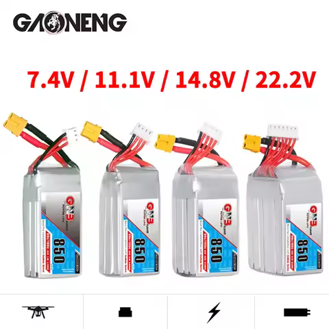 GNB 2S 3S 4S 6S 850mAh 80C LiPo Battery For Helicopter Quadcopter FPV Drone Parts 7.6V 11.1V 14.8V 2