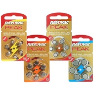 Genuine RAYOVAC Peak Performance Zinc Air Hearing Aid Batteries  (Sizes: 10 / 13 / 312 / 675)