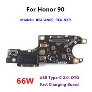 66W USB Type-C Charging Dock Board For Honor 90 Charger Port Connector Flex Cable Repair Parts Mic S