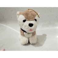 White and Brown Akita Dog Charm Stuffed Toy