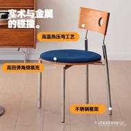 Solid Wood Backrest Chair Household Leisure Restaurant Medieval Designer Red Retro Stainless Steel D